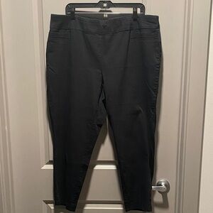 Black Pull On Ankle Pants Womens 18 Stretch Work Office Career Pants
